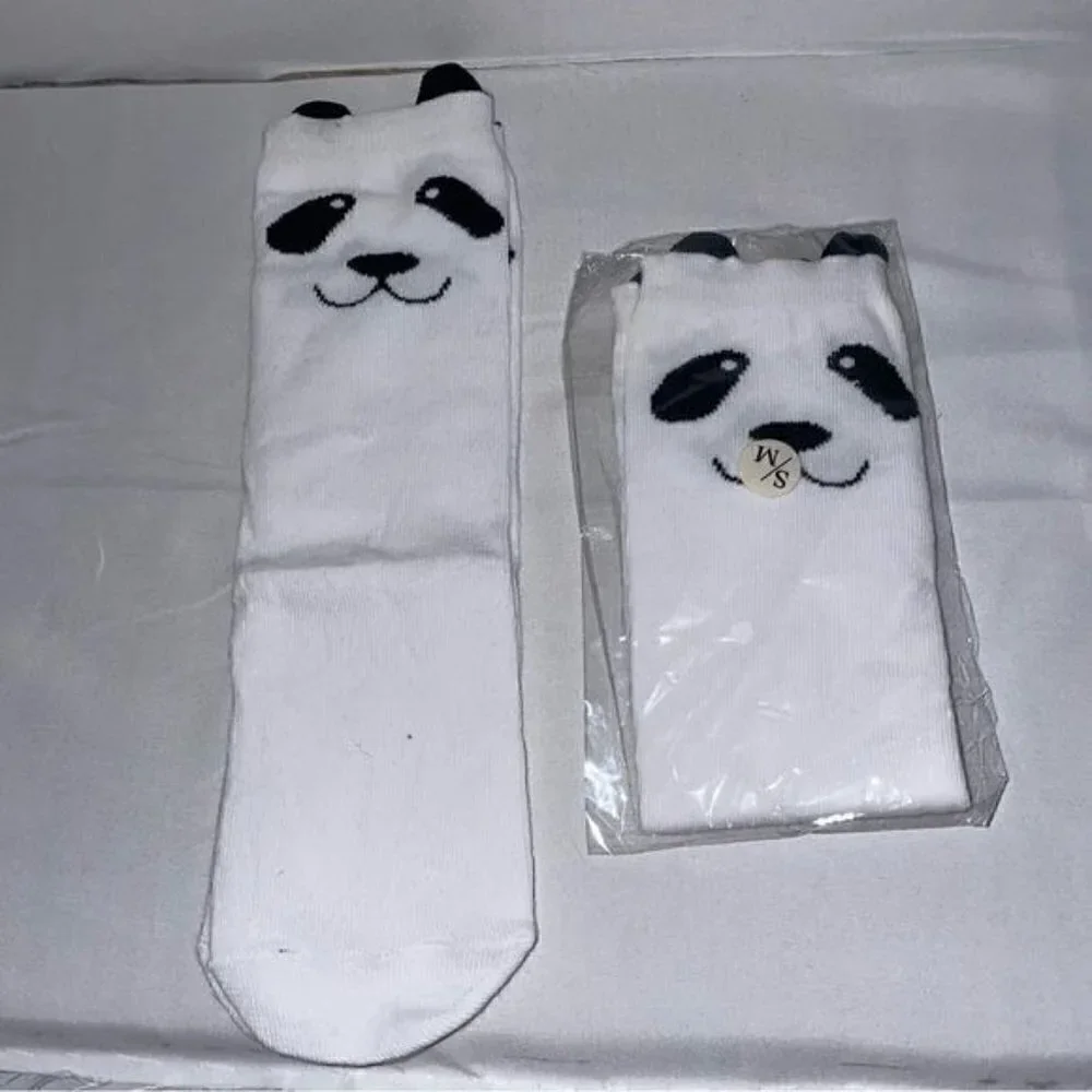Socks Panda Toddler Knee High Boot Panda Bear Face Solid Animal Socks Pull on